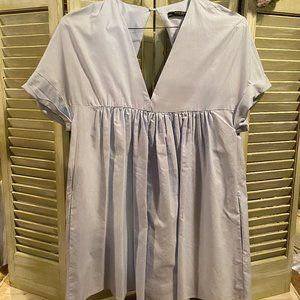 Zara Baby Blue Poplin Romper Dress